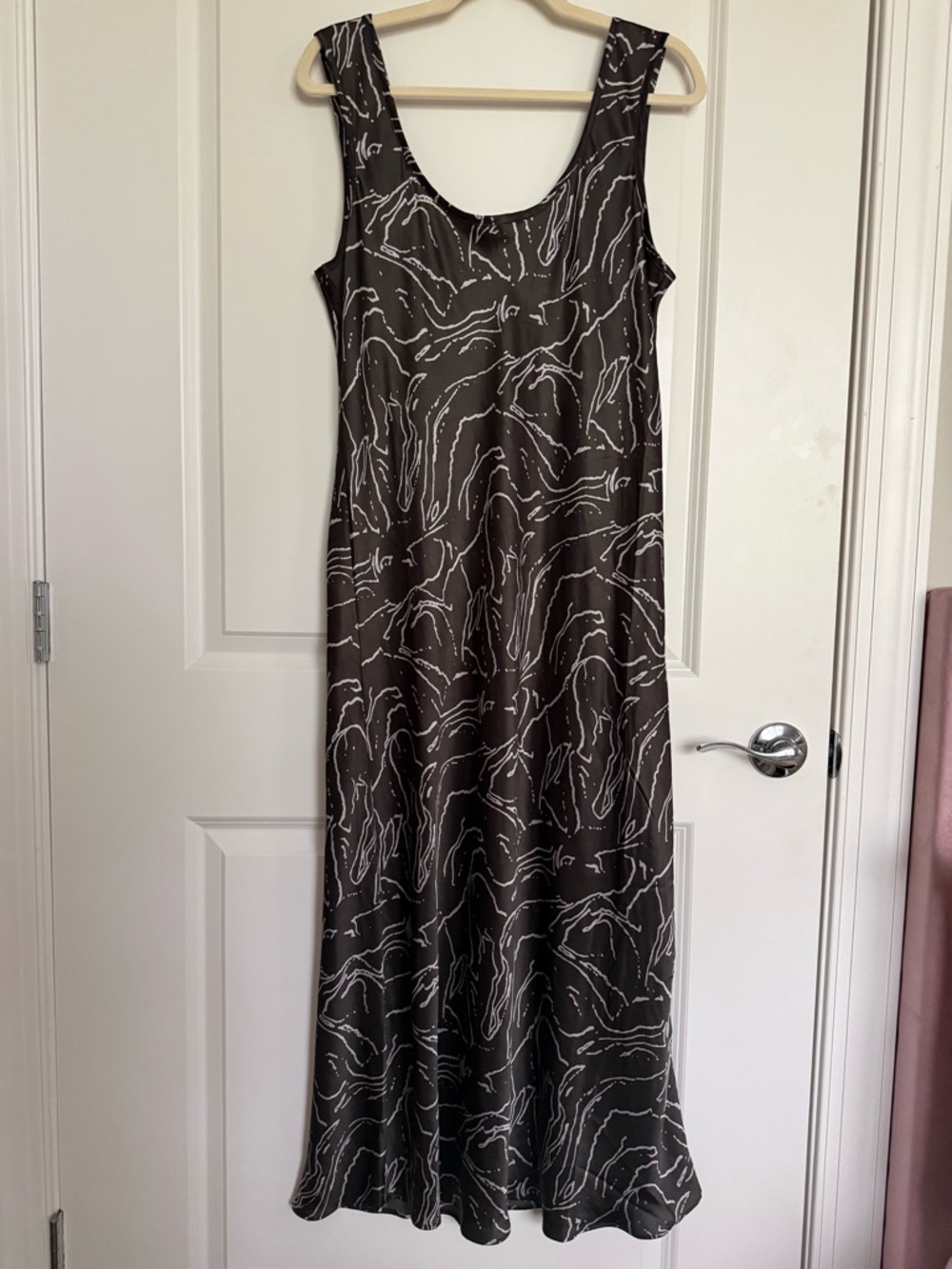 Calvin Klein Black Maxi Dress with White Abstract Print